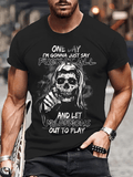 FASHIONABLE MEN'S LET MY DEMONS HANG OUT CUSTOM CREW NECK T-SHIRT