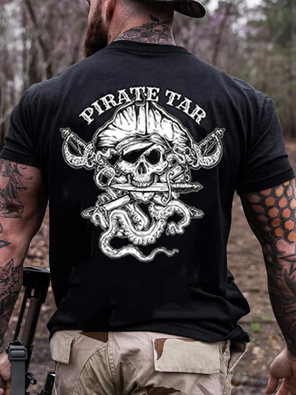 PIRATE AVATAR PRINT MEN'S CASUAL T-SHIRT