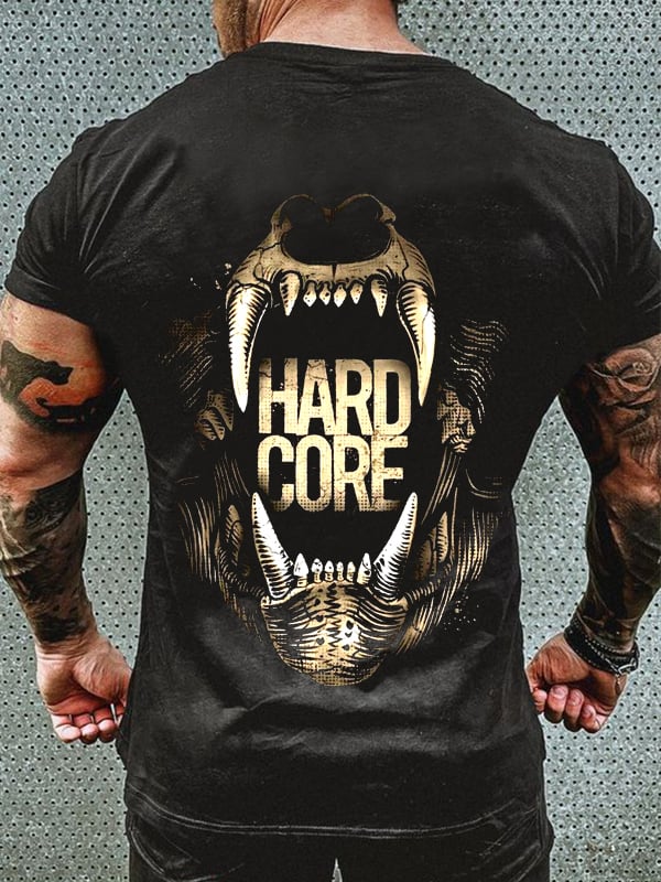 HARDCORE PRINT MEN'S CASUAL T-SHIRT