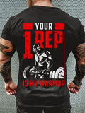 FITNESS IS MY WARM UP PRINT MEN'S CASUAL T-SHIRT