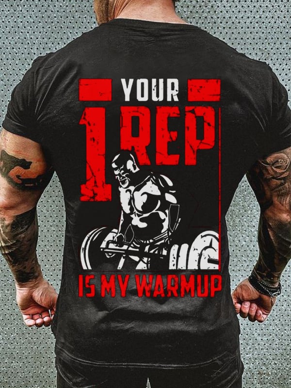 FITNESS IS MY WARM UP PRINT MEN'S CASUAL T-SHIRT
