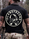 VIKING HEAD PRINT MEN'S CASUAL T-SHIRT