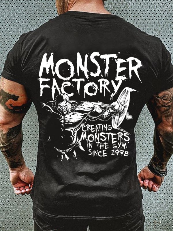 MUSCLE MONSTER FACTORY PRINT MEN'S CASUAL T-SHIRT