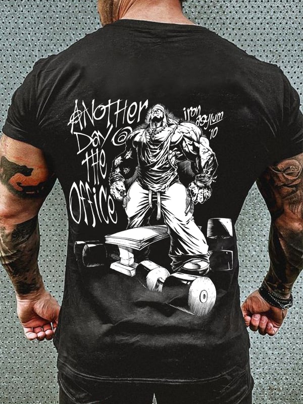 ANOTHER DAY GYM PRINT MEN'S CASUAL T-SHIRT