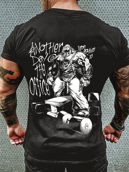 ANOTHER DAY GYM PRINT MEN'S CASUAL T-SHIRT
