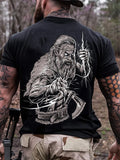 VIKING PORTRAIT PRINT MEN'S CASUAL T-SHIRT