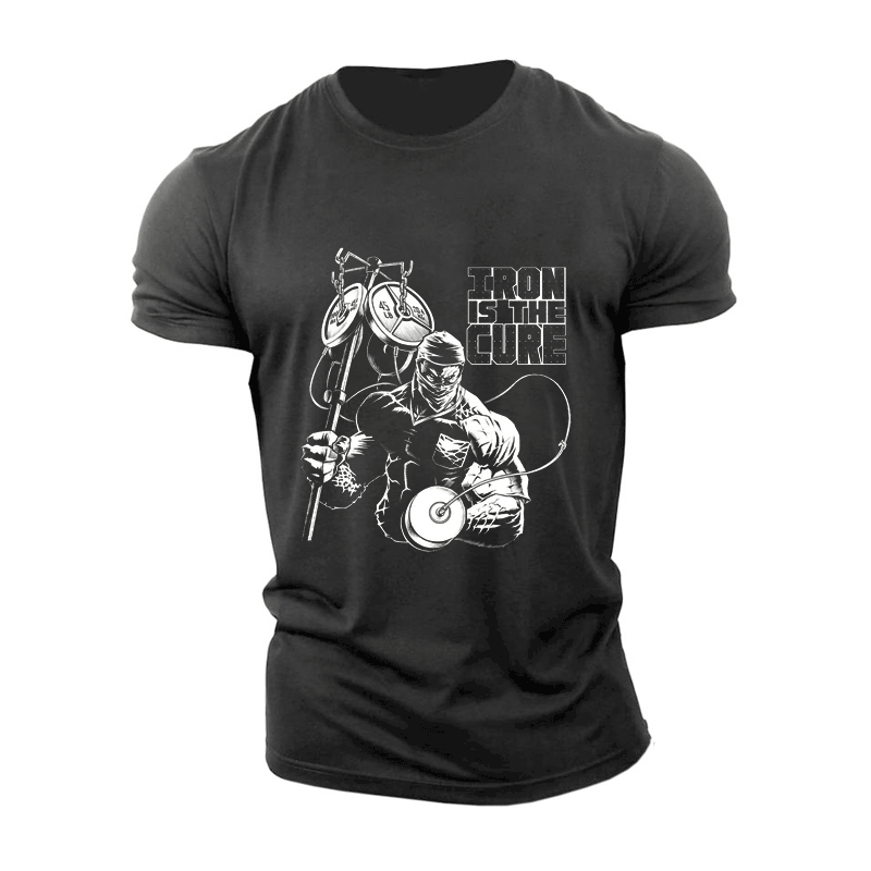 IRON IS THE CURE PRINT MEN'S CASUAL T-SHIRT