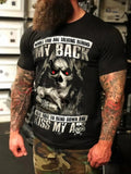 DARK BLACK SKULL PRINT MEN'S CASUAL T-SHIRT