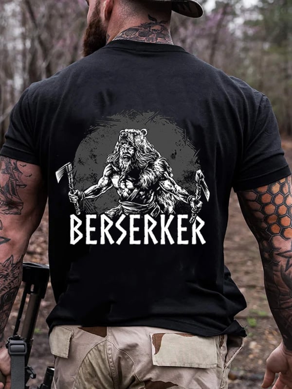 VIKING PORTRAIT PRINT MEN'S CASUAL T-SHIRT
