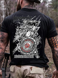 VIKING BERSERKER PRINT MEN'S CASUAL T-SHIRT