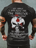 SKULL WHY SHOULD GYM PRINT MEN'S CASUAL T-SHIRT