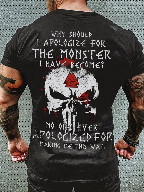SKULL WHY SHOULD GYM PRINT MEN'S CASUAL T-SHIRT