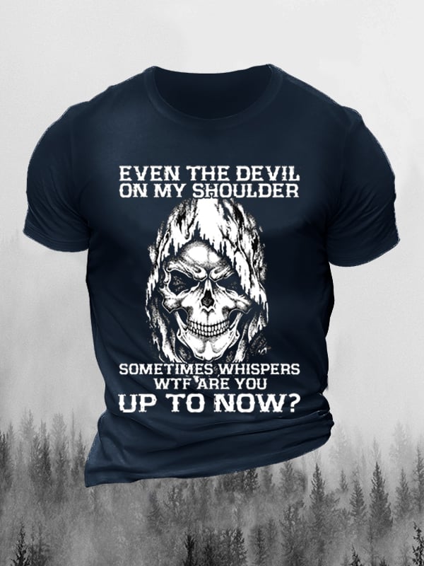 EVEN THE DEVIL ON MY SHOULDER MEN'S CASUAL T-SHIRT