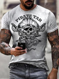 PIRATE CAPTAIN SKULL OCTOPUS  PRINT MEN'S CASUAL T-SHIRT