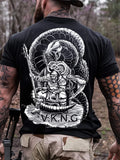 VIKING VS ANACONDA PRINT MEN'S CASUAL T-SHIRT