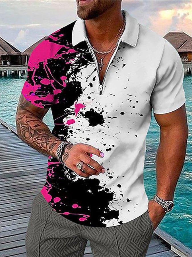 Fashion Graffiti Print Men's Casual Short-sleeved T-shirt