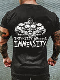 FITNESS STRENGTH BREED MUSCLE PRINT MEN'S CASUAL T-SHIRT