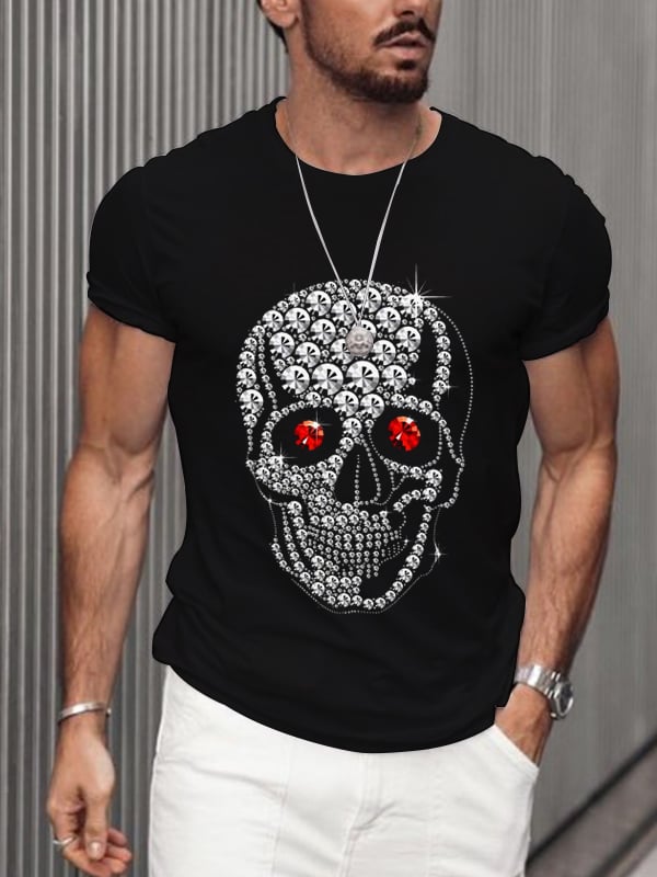 CRYSTAL SKULL MEN'S FASHION T-SHIRT