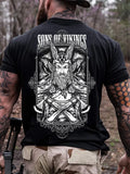 VIKING PORTRAIT PRINT MEN'S CASUAL T-SHIRT