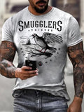 CROW PRINT MEN'S CASUAL T-SHIRT