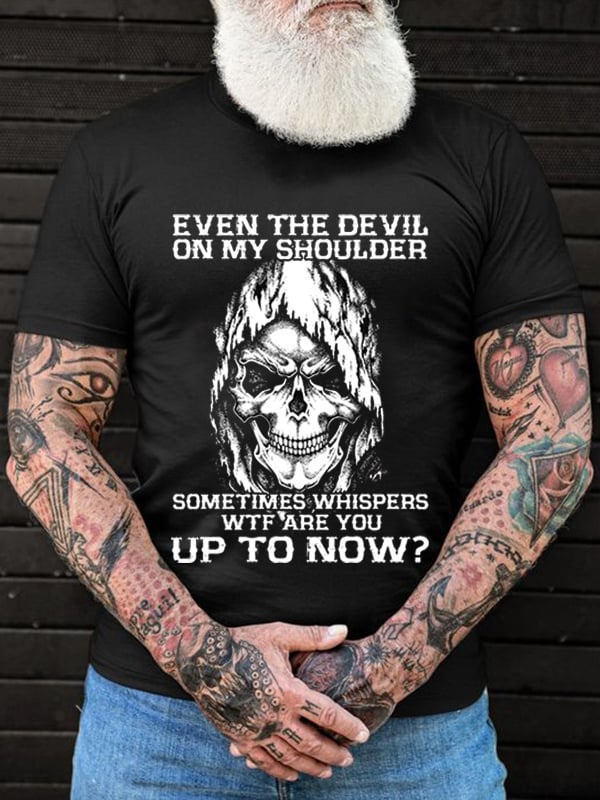 EVEN THE DEVIL ON MY SHOULDER MEN'S CASUAL T-SHIRT