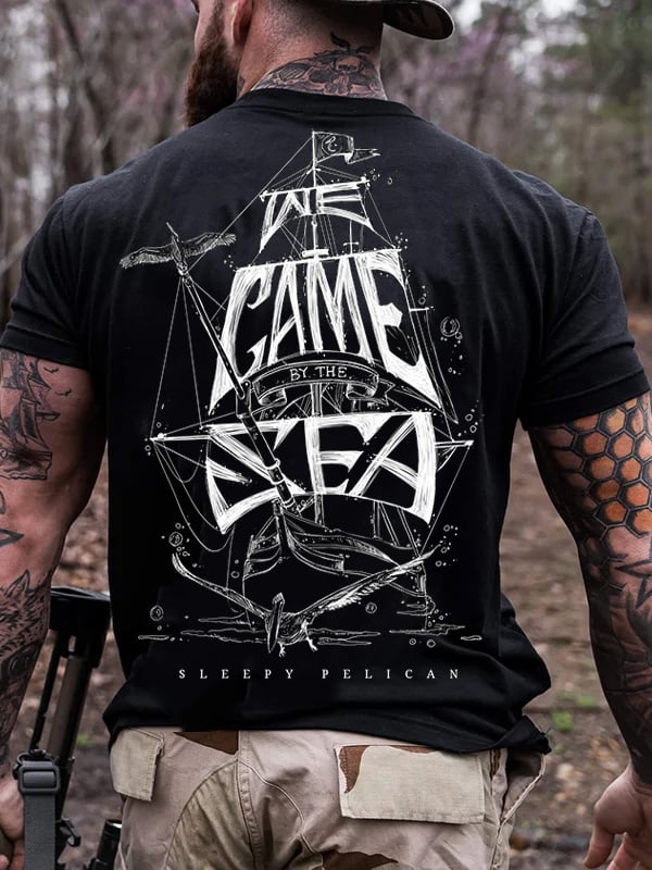 PIRATE SHIP PRINT MEN'S CASUAL T-SHIRT