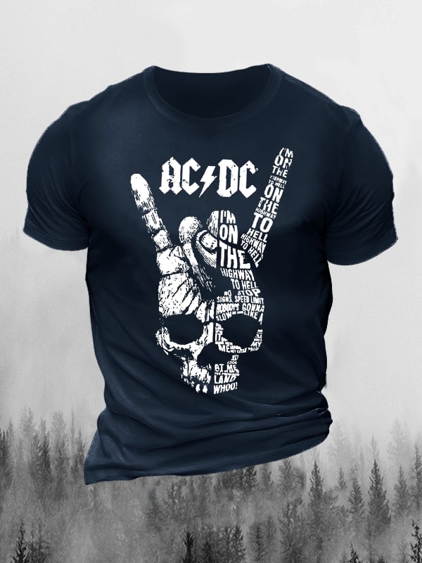 RETRO GESTURE PRINT MEN'S CASUAL T-SHIRT