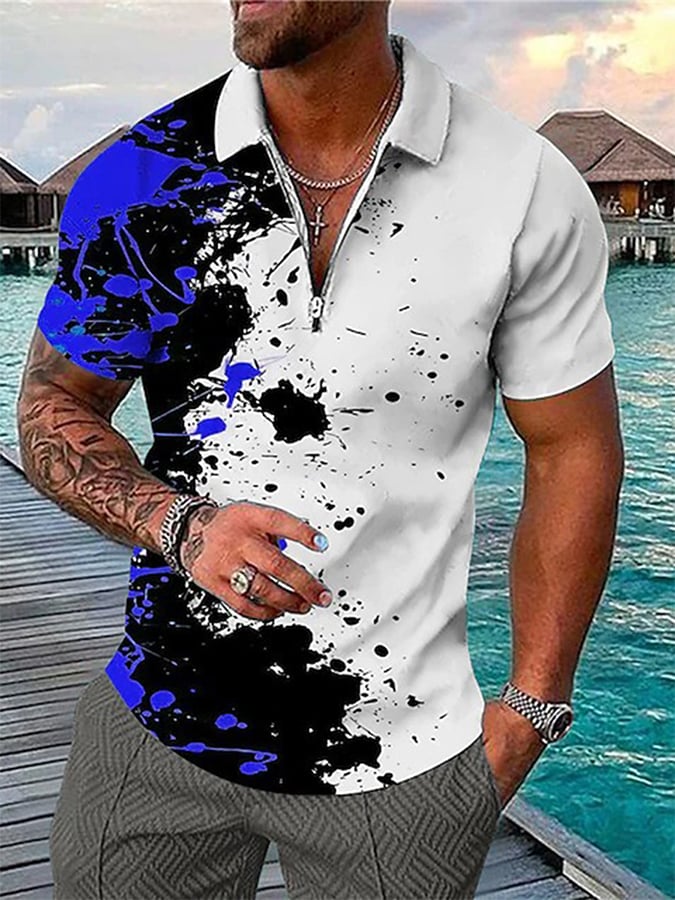 Fashion Graffiti Print Men's Casual Short-sleeved T-shirt