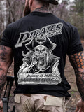 PIRATE CAPTAIN PRINT MEN'S CASUAL T-SHIRT