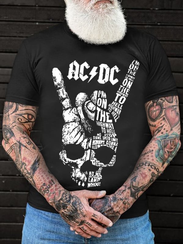 RETRO GESTURE PRINT MEN'S CASUAL T-SHIRT