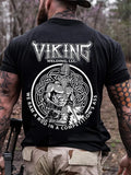 VIKING WARRIOR PRINT MEN'S CASUAL T-SHIRT
