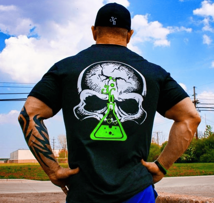 DARK BLACK SKULL PRINT MEN'S CASUAL T-SHIRT